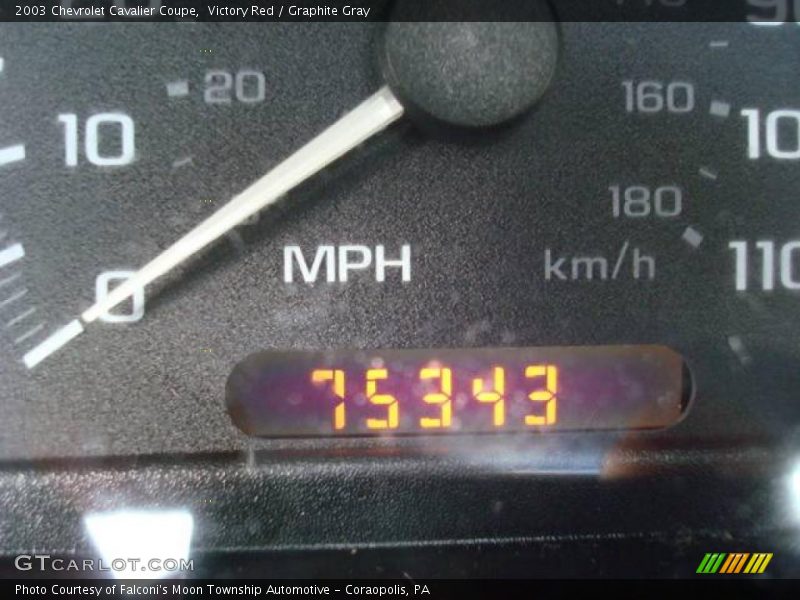 Victory Red / Graphite Gray 2003 Chevrolet Cavalier Coupe