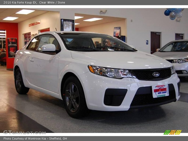 Clear White / Stone 2010 Kia Forte Koup EX