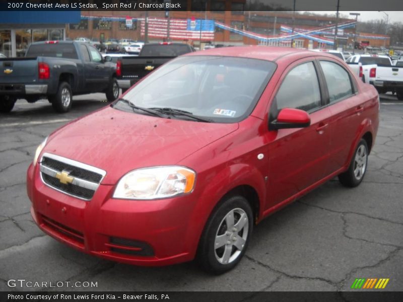 Sport Red / Charcoal Black 2007 Chevrolet Aveo LS Sedan