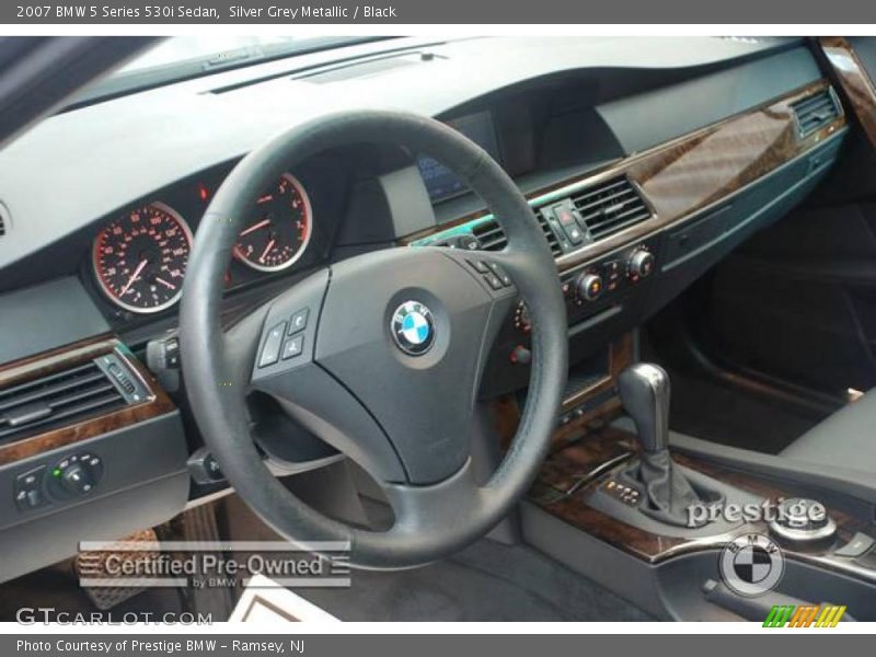 Silver Grey Metallic / Black 2007 BMW 5 Series 530i Sedan