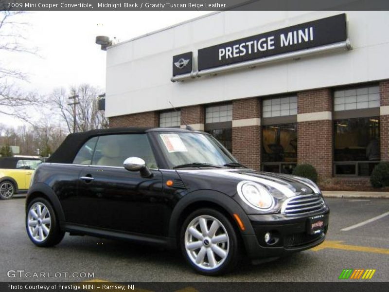 Midnight Black / Gravity Tuscan Beige Leather 2009 Mini Cooper Convertible