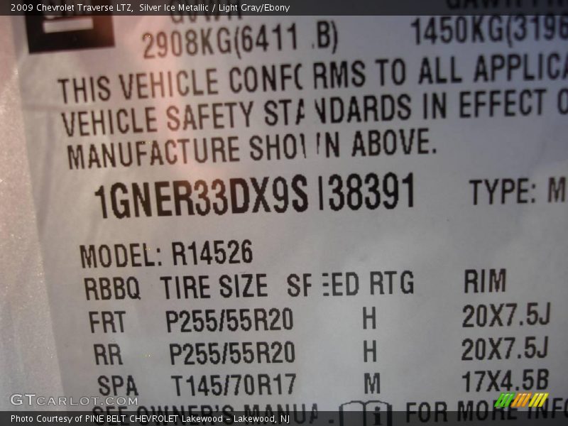 Silver Ice Metallic / Light Gray/Ebony 2009 Chevrolet Traverse LTZ