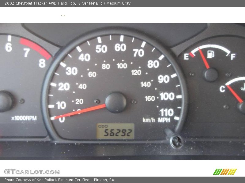 Silver Metallic / Medium Gray 2002 Chevrolet Tracker 4WD Hard Top