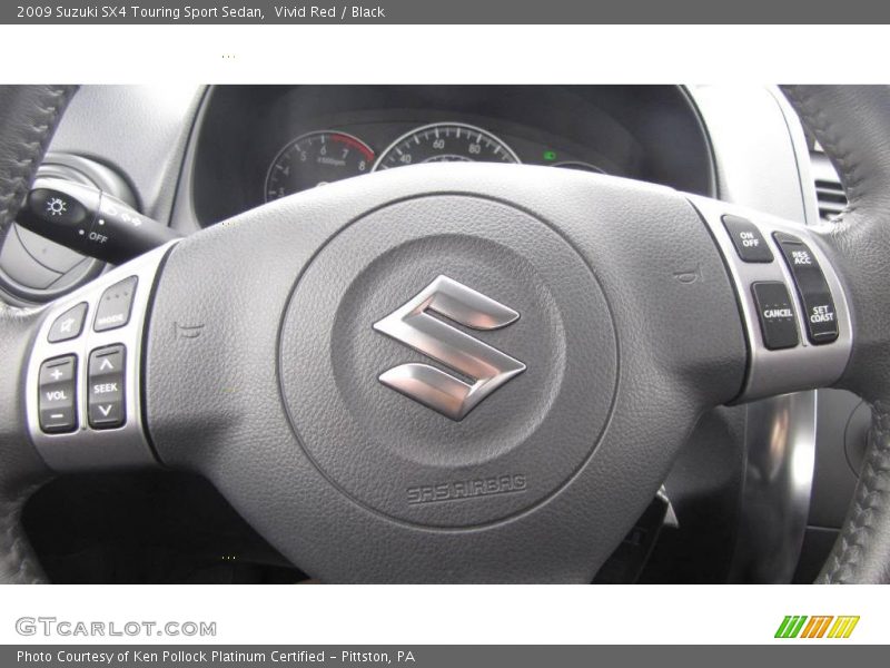 Vivid Red / Black 2009 Suzuki SX4 Touring Sport Sedan