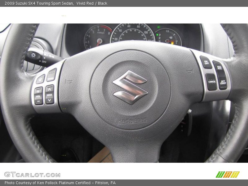 Vivid Red / Black 2009 Suzuki SX4 Touring Sport Sedan
