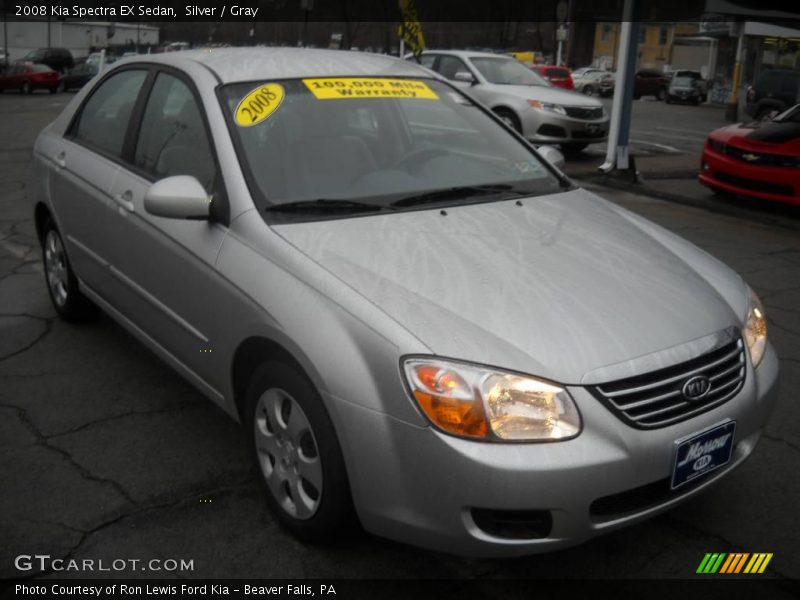 Silver / Gray 2008 Kia Spectra EX Sedan