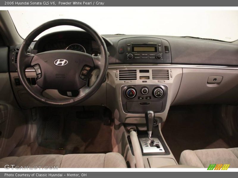 Powder White Pearl / Gray 2006 Hyundai Sonata GLS V6