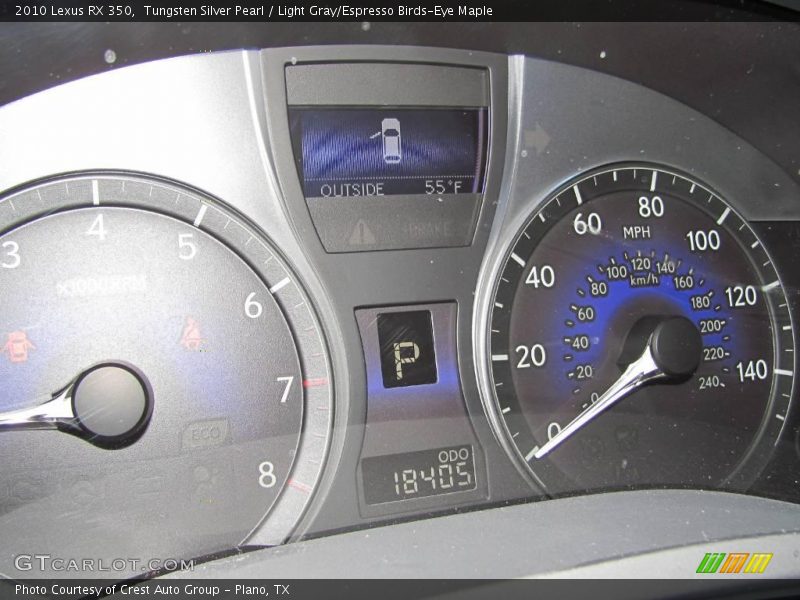 Tungsten Silver Pearl / Light Gray/Espresso Birds-Eye Maple 2010 Lexus RX 350