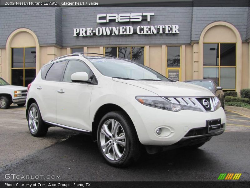 Glacier Pearl / Beige 2009 Nissan Murano LE AWD