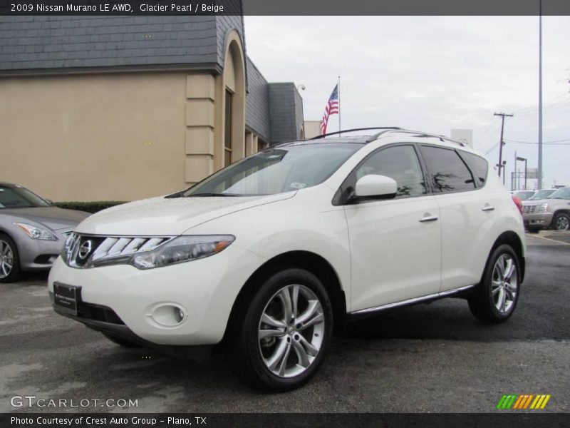 Glacier Pearl / Beige 2009 Nissan Murano LE AWD
