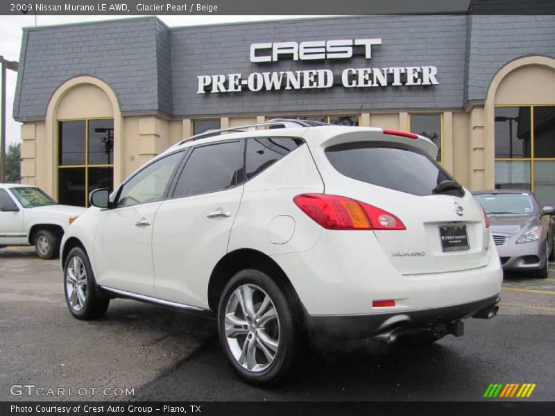 Glacier Pearl / Beige 2009 Nissan Murano LE AWD