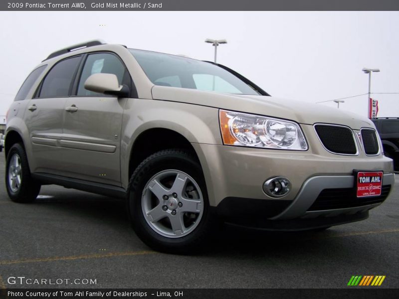 Gold Mist Metallic / Sand 2009 Pontiac Torrent AWD