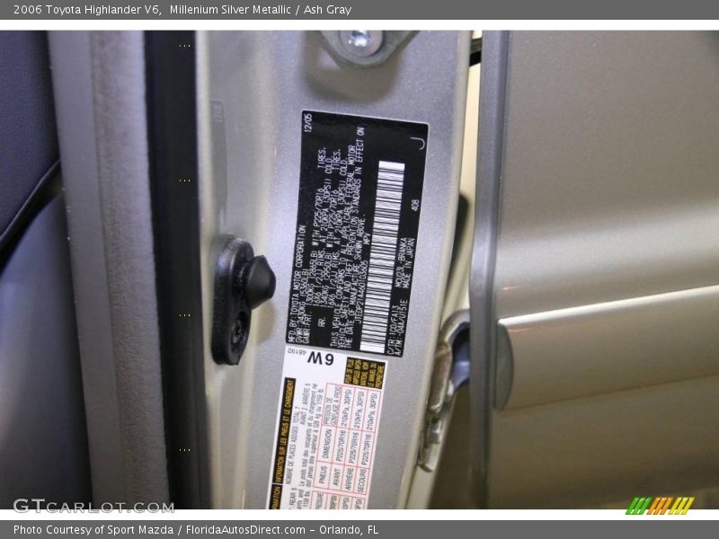 Millenium Silver Metallic / Ash Gray 2006 Toyota Highlander V6