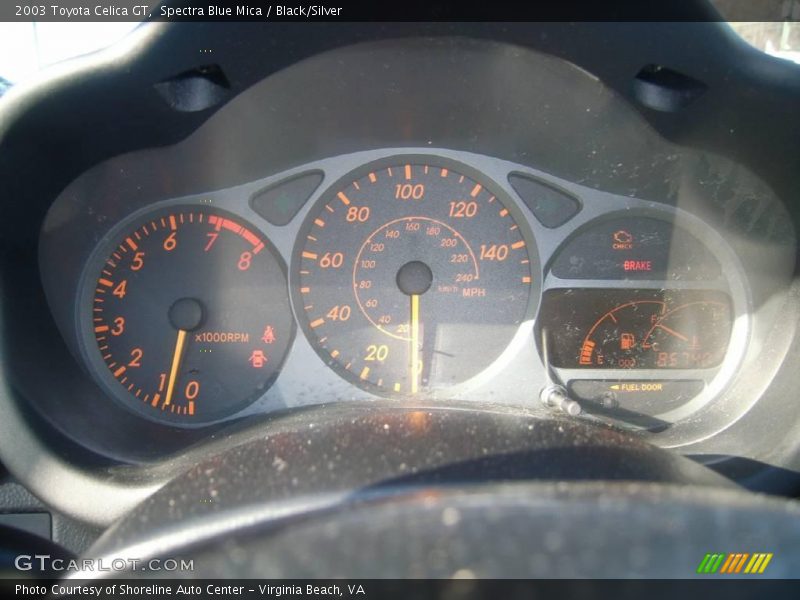 Spectra Blue Mica / Black/Silver 2003 Toyota Celica GT