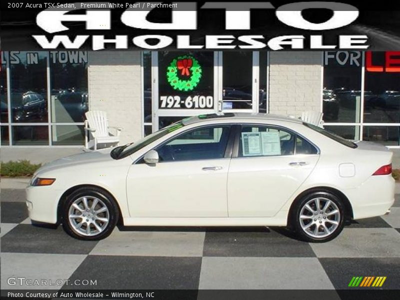 Premium White Pearl / Parchment 2007 Acura TSX Sedan