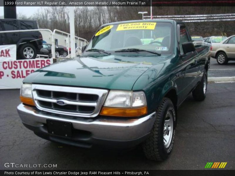 Amazon Green Metallic / Medium Prairie Tan 1999 Ford Ranger XLT Regular Cab