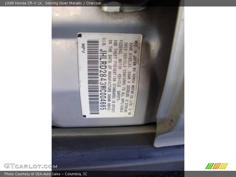 Sebring Silver Metallic / Charcoal 1998 Honda CR-V LX