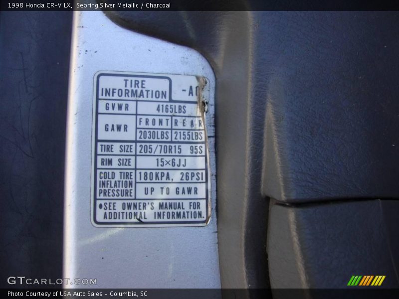 Sebring Silver Metallic / Charcoal 1998 Honda CR-V LX