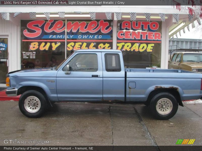 Light Crystal Blue Pearl Metallic / Grey 1991 Ford Ranger XLT Extended Cab 4x4