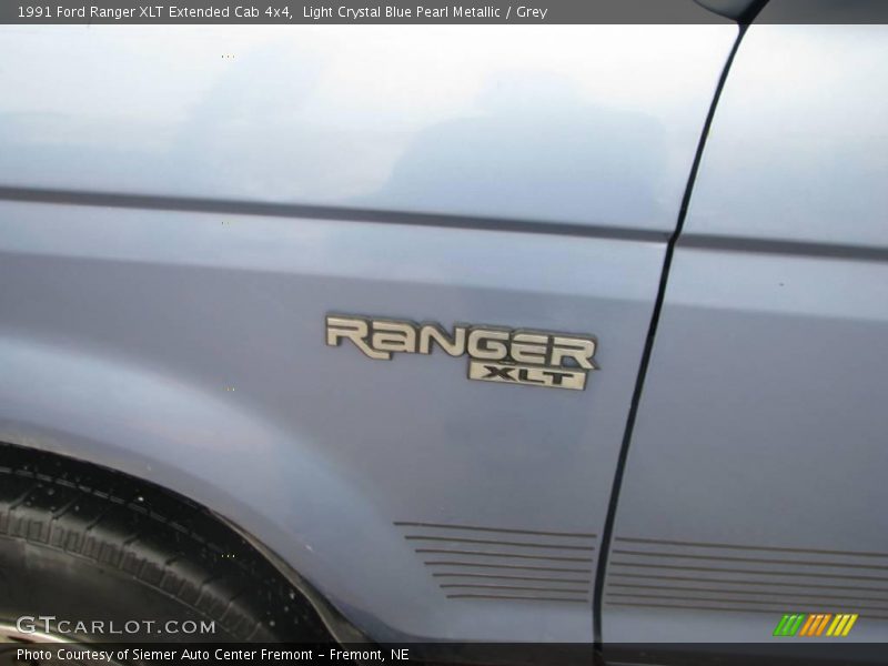 Light Crystal Blue Pearl Metallic / Grey 1991 Ford Ranger XLT Extended Cab 4x4