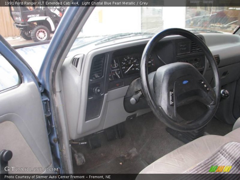 Light Crystal Blue Pearl Metallic / Grey 1991 Ford Ranger XLT Extended Cab 4x4