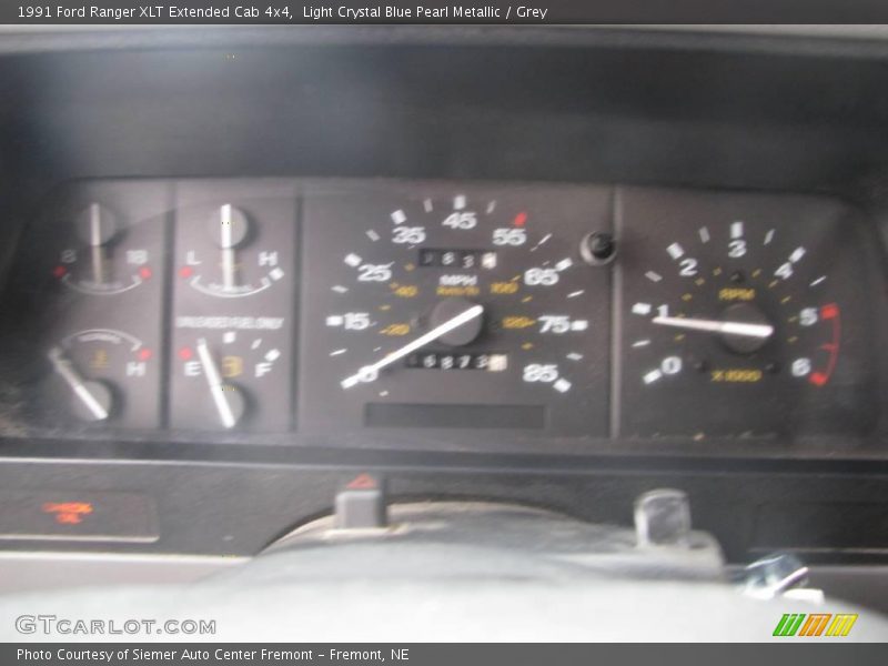 Light Crystal Blue Pearl Metallic / Grey 1991 Ford Ranger XLT Extended Cab 4x4