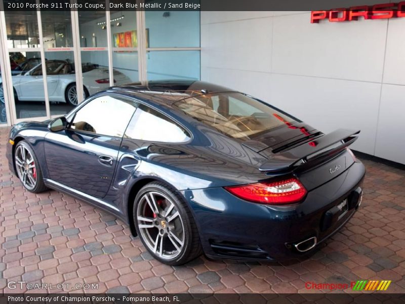 Dark Blue Metallic / Sand Beige 2010 Porsche 911 Turbo Coupe