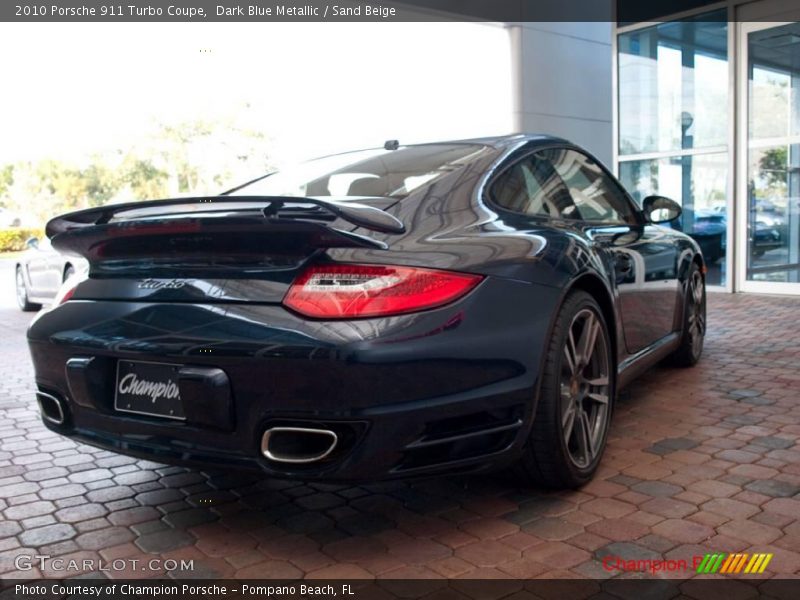 Dark Blue Metallic / Sand Beige 2010 Porsche 911 Turbo Coupe