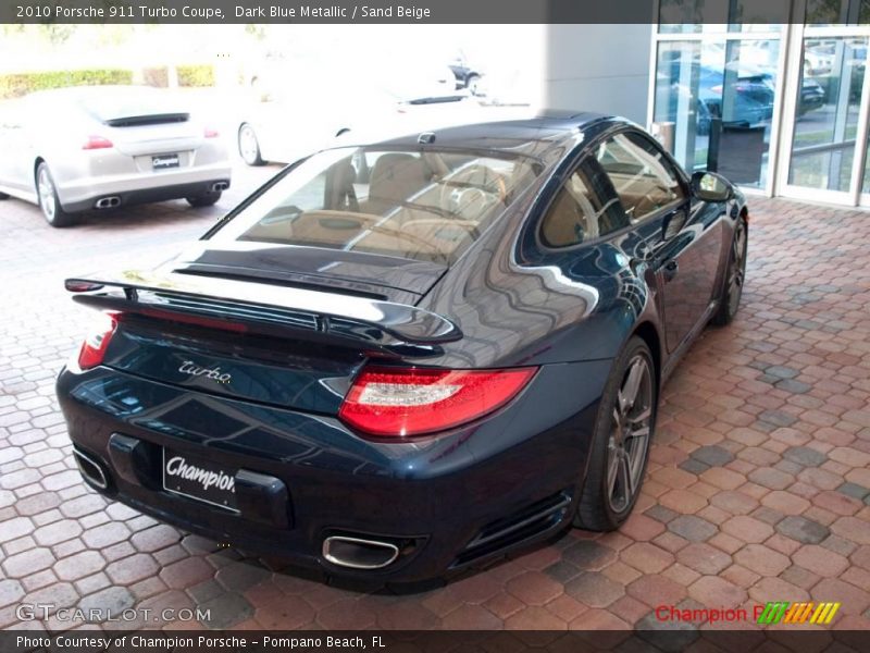 Dark Blue Metallic / Sand Beige 2010 Porsche 911 Turbo Coupe