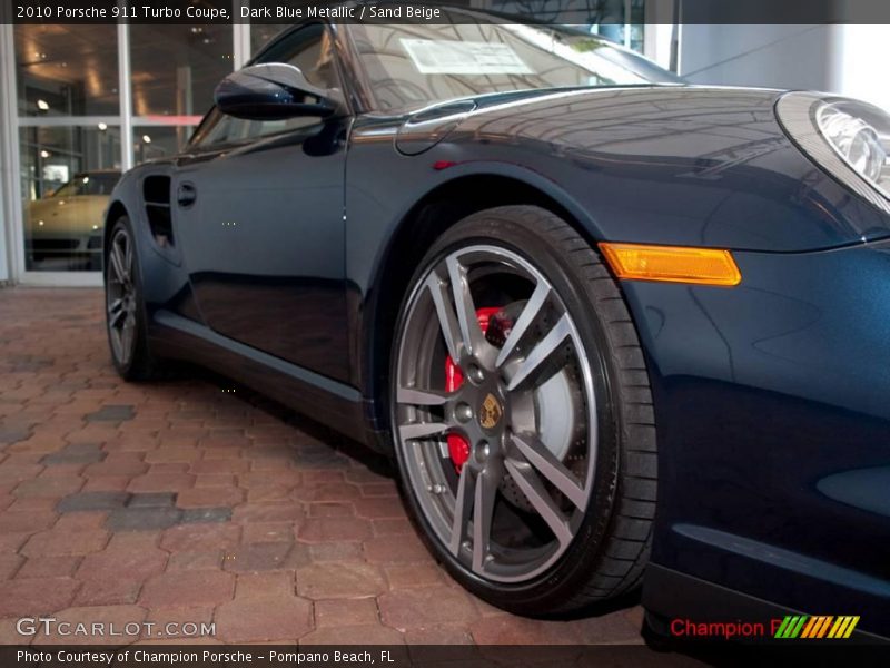 Dark Blue Metallic / Sand Beige 2010 Porsche 911 Turbo Coupe