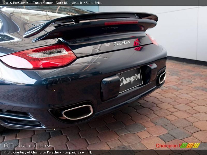 Dark Blue Metallic / Sand Beige 2010 Porsche 911 Turbo Coupe