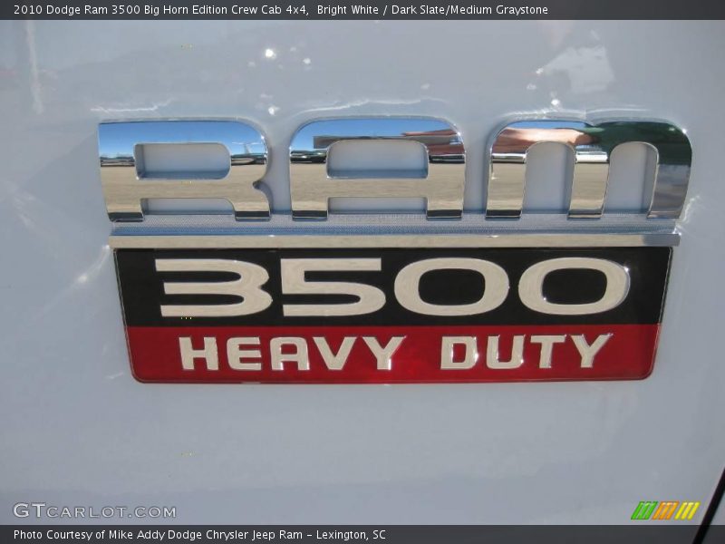 Bright White / Dark Slate/Medium Graystone 2010 Dodge Ram 3500 Big Horn Edition Crew Cab 4x4