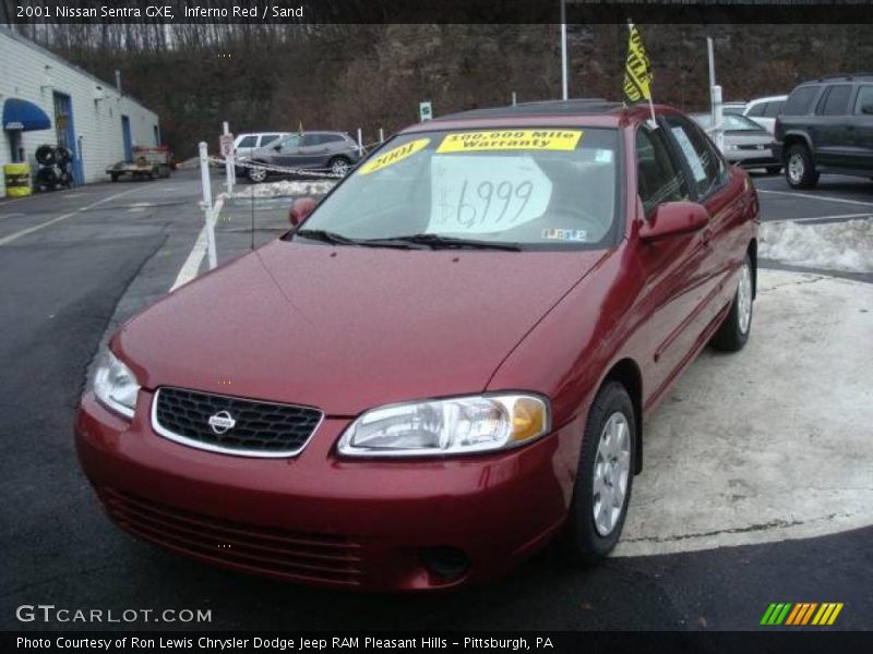 Inferno Red / Sand 2001 Nissan Sentra GXE