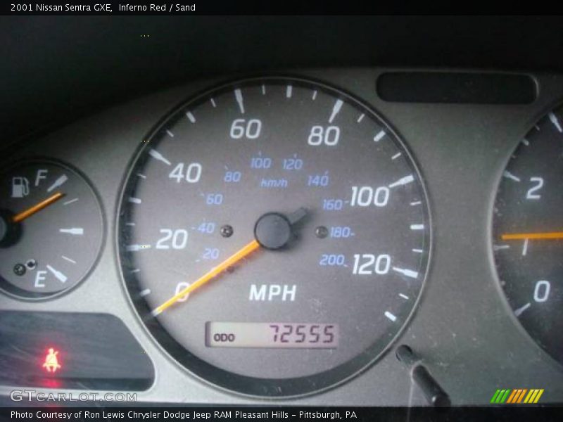 Inferno Red / Sand 2001 Nissan Sentra GXE
