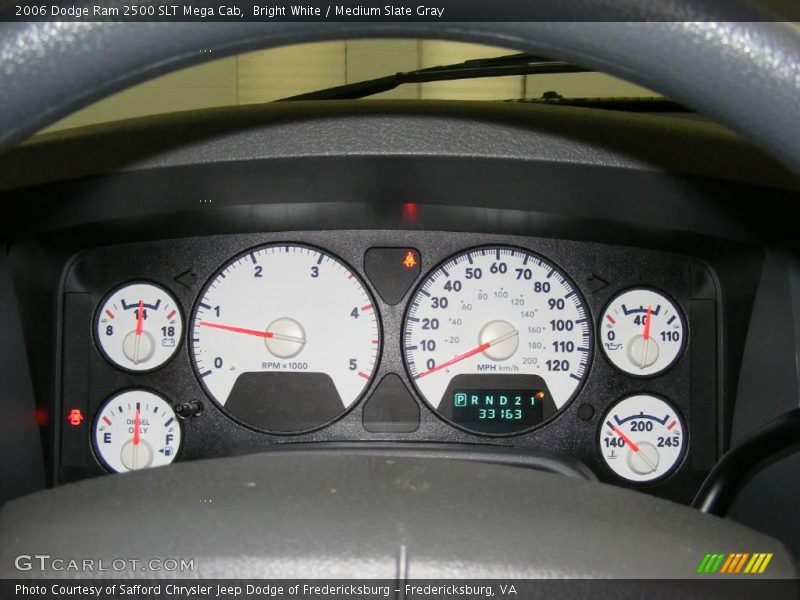 Bright White / Medium Slate Gray 2006 Dodge Ram 2500 SLT Mega Cab
