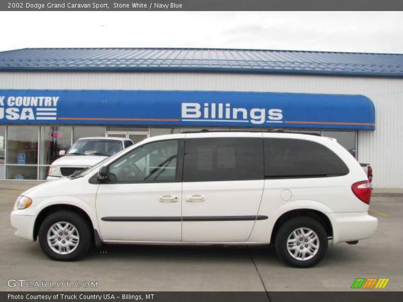 Stone White / Navy Blue 2002 Dodge Grand Caravan Sport