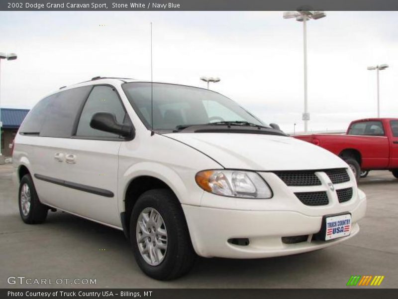 Stone White / Navy Blue 2002 Dodge Grand Caravan Sport