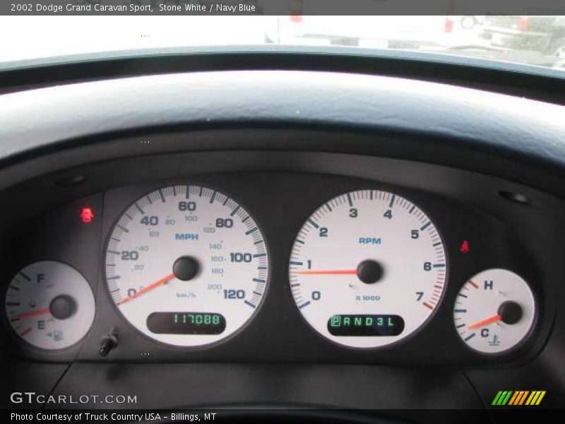 Stone White / Navy Blue 2002 Dodge Grand Caravan Sport