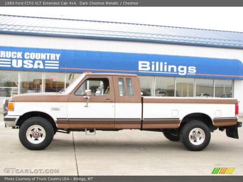 Dark Chestnut Metallic / Chestnut 1989 Ford F250 XLT Extended Cab 4x4
