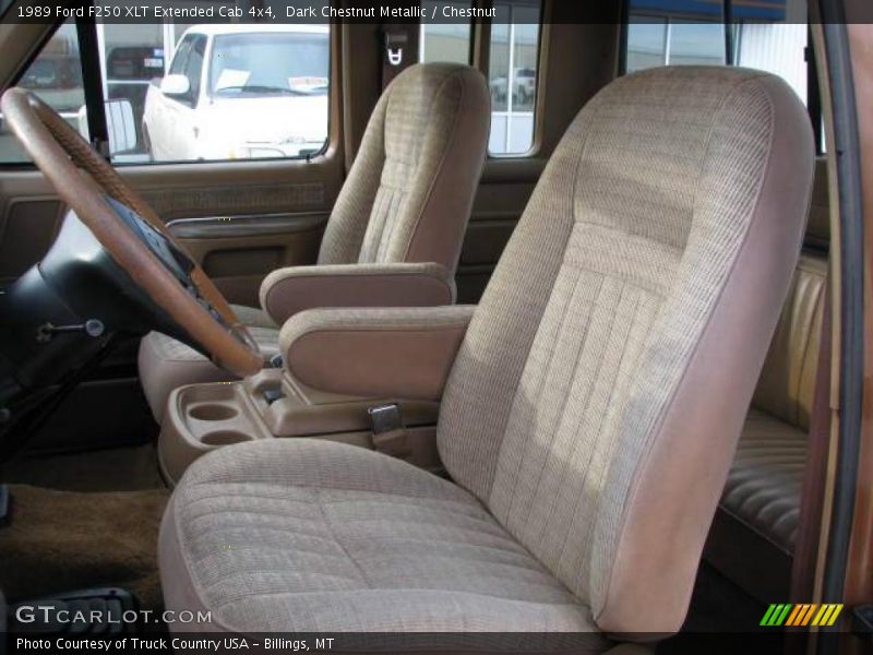 Dark Chestnut Metallic / Chestnut 1989 Ford F250 XLT Extended Cab 4x4