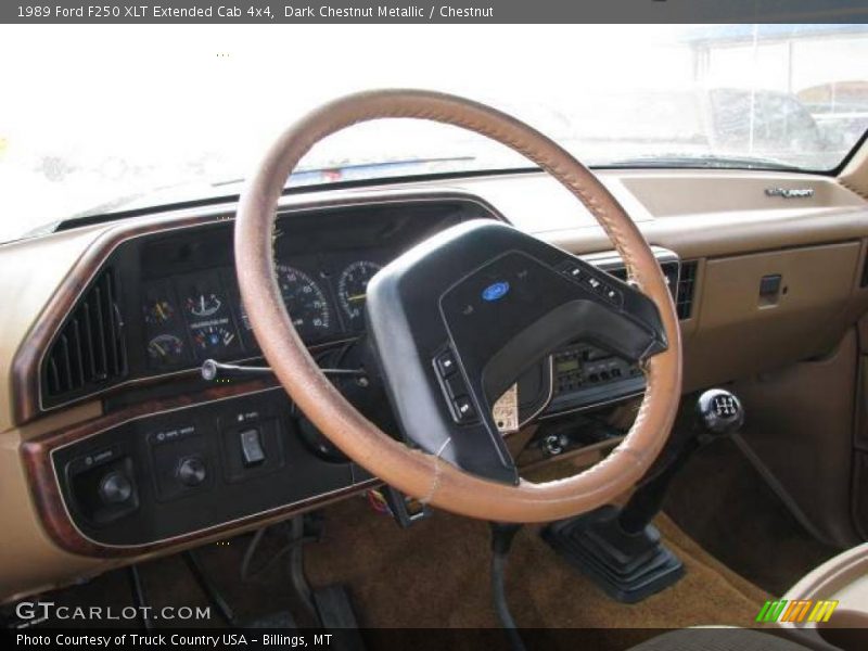 Dark Chestnut Metallic / Chestnut 1989 Ford F250 XLT Extended Cab 4x4