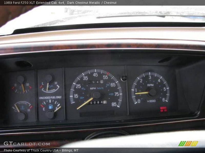 Dark Chestnut Metallic / Chestnut 1989 Ford F250 XLT Extended Cab 4x4