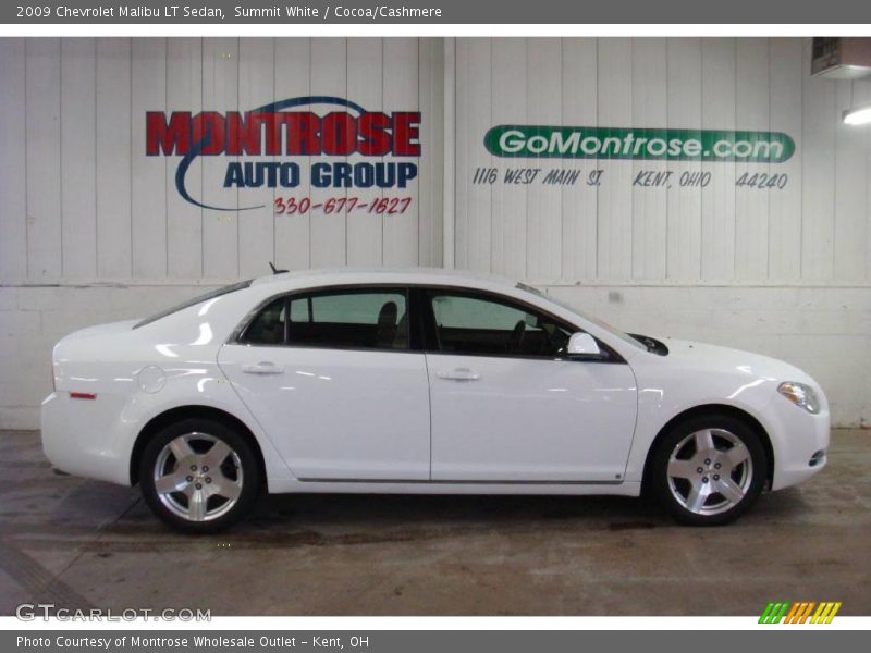 Summit White / Cocoa/Cashmere 2009 Chevrolet Malibu LT Sedan