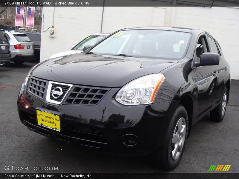 Wicked Black / Gray 2009 Nissan Rogue S AWD