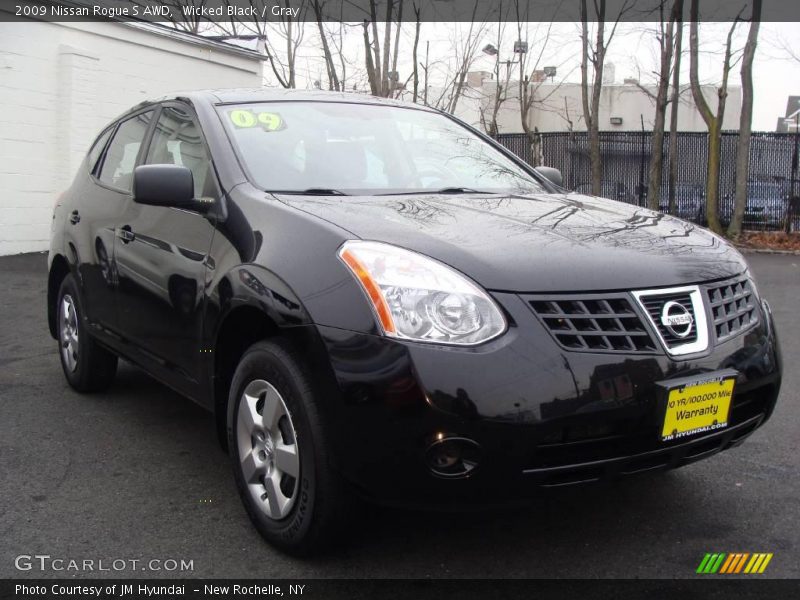 Wicked Black / Gray 2009 Nissan Rogue S AWD