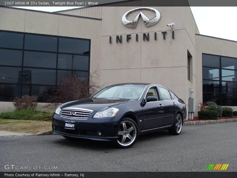 Twilight Blue Pearl / Wheat 2007 Infiniti M 35x Sedan