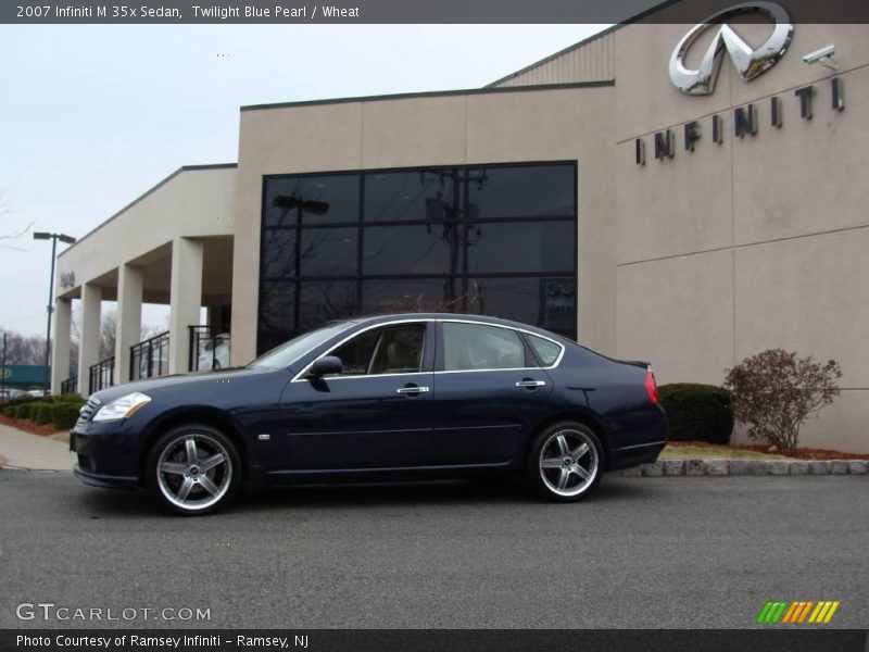Twilight Blue Pearl / Wheat 2007 Infiniti M 35x Sedan