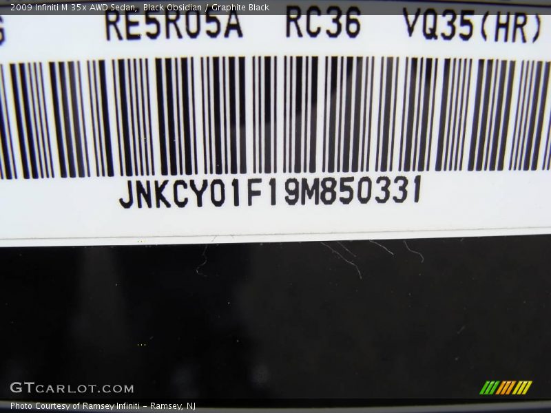 Black Obsidian / Graphite Black 2009 Infiniti M 35x AWD Sedan