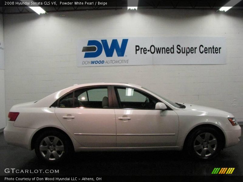 Powder White Pearl / Beige 2008 Hyundai Sonata GLS V6