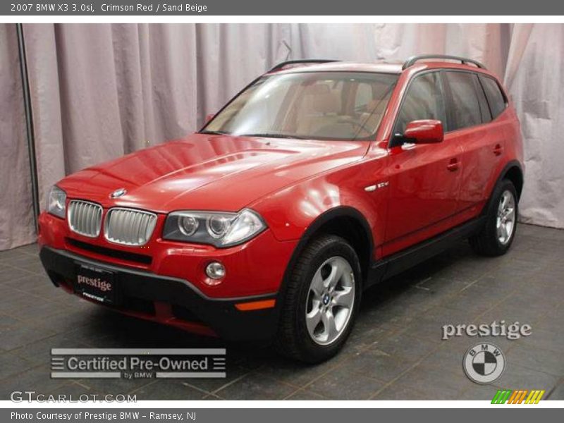 Crimson Red / Sand Beige 2007 BMW X3 3.0si